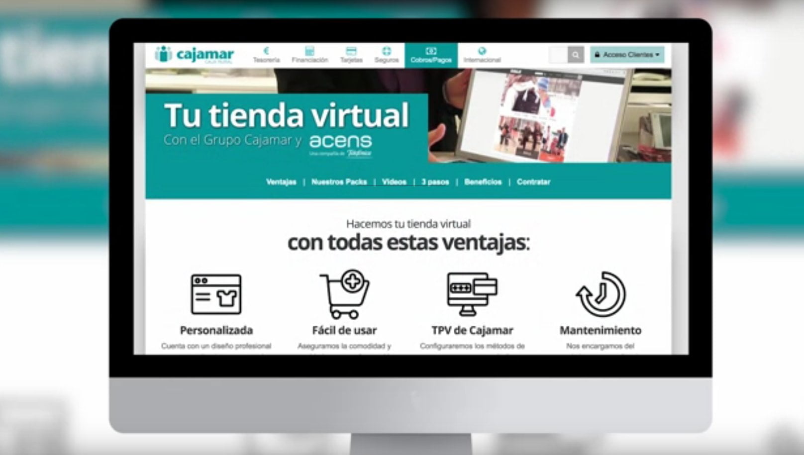 regla Telégrafo azafata Acens ofrece a la pyme un servicio de creación de tiendas online