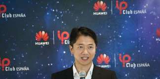Vicente Zhong, subdirector de la Unidad de Negocio de Empresas de Huawei Iberia, durante la inauguración de la primera edición del IP Club en Barcelona.
