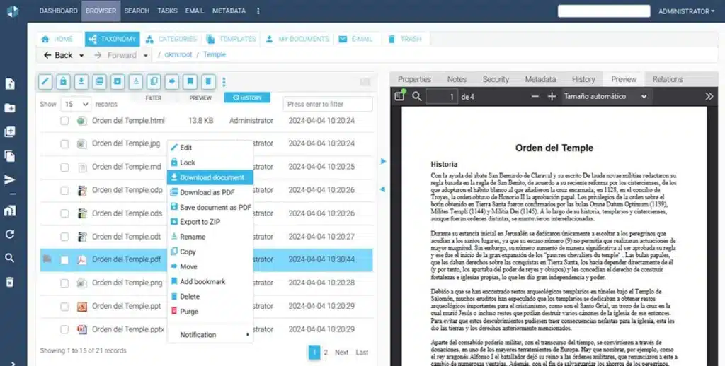 Automatización costes en gestión de documentos