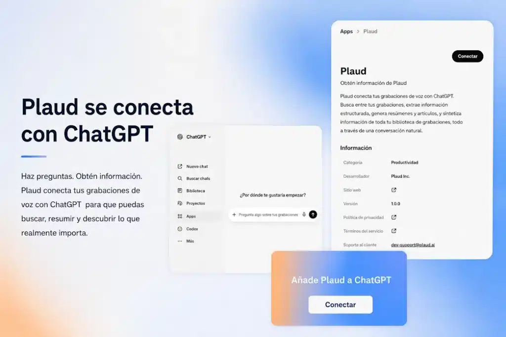 Plaud anuncia su integración con ChatGPT tras el acuerdo con OpenAI 1 Plaud ChatGPT