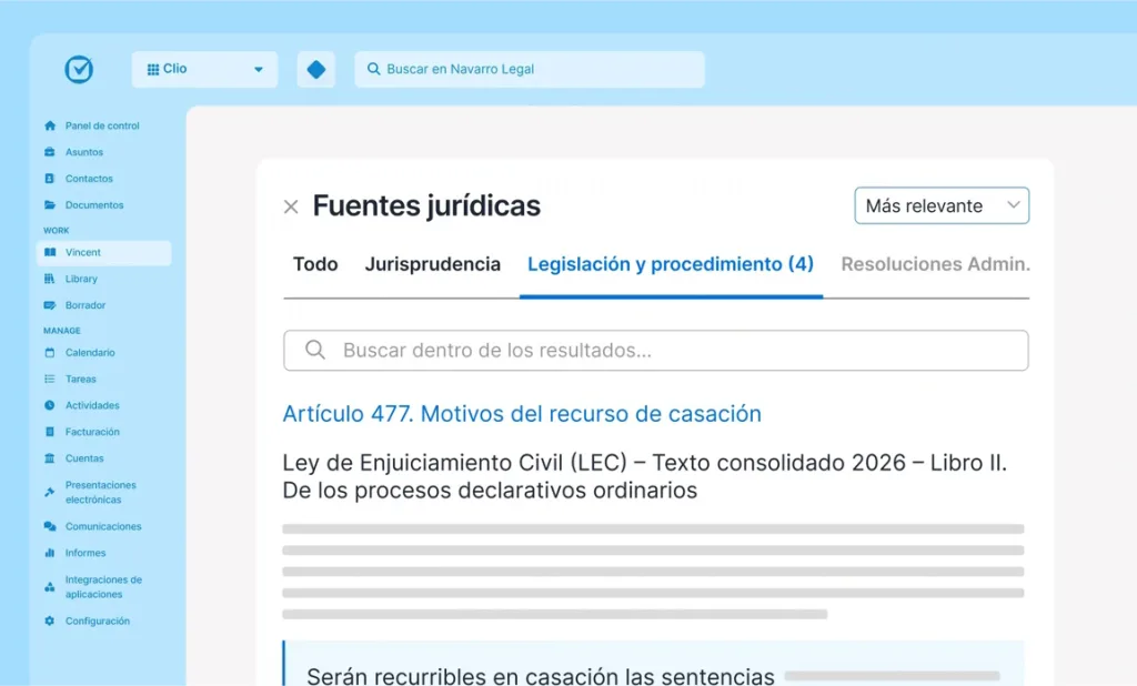 Clio Manage y Clio Work llegan a España como plataforma de IA jurídica tras su integración 3 Clio Manage y Clio Work llegan a España como plataforma de IA jurídica tras su integración 1