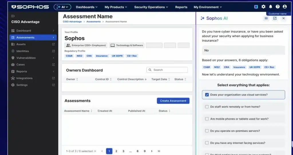 Sophos CISO Advantage acerca a todas las organizaciones un programa de seguridad 3 Sophos CISO Advantage screenshot